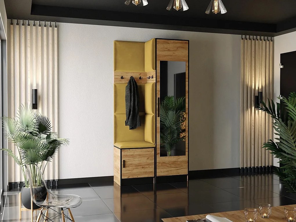 Garderoba ROJ 11 Dąb Craft Złoty + Żółty