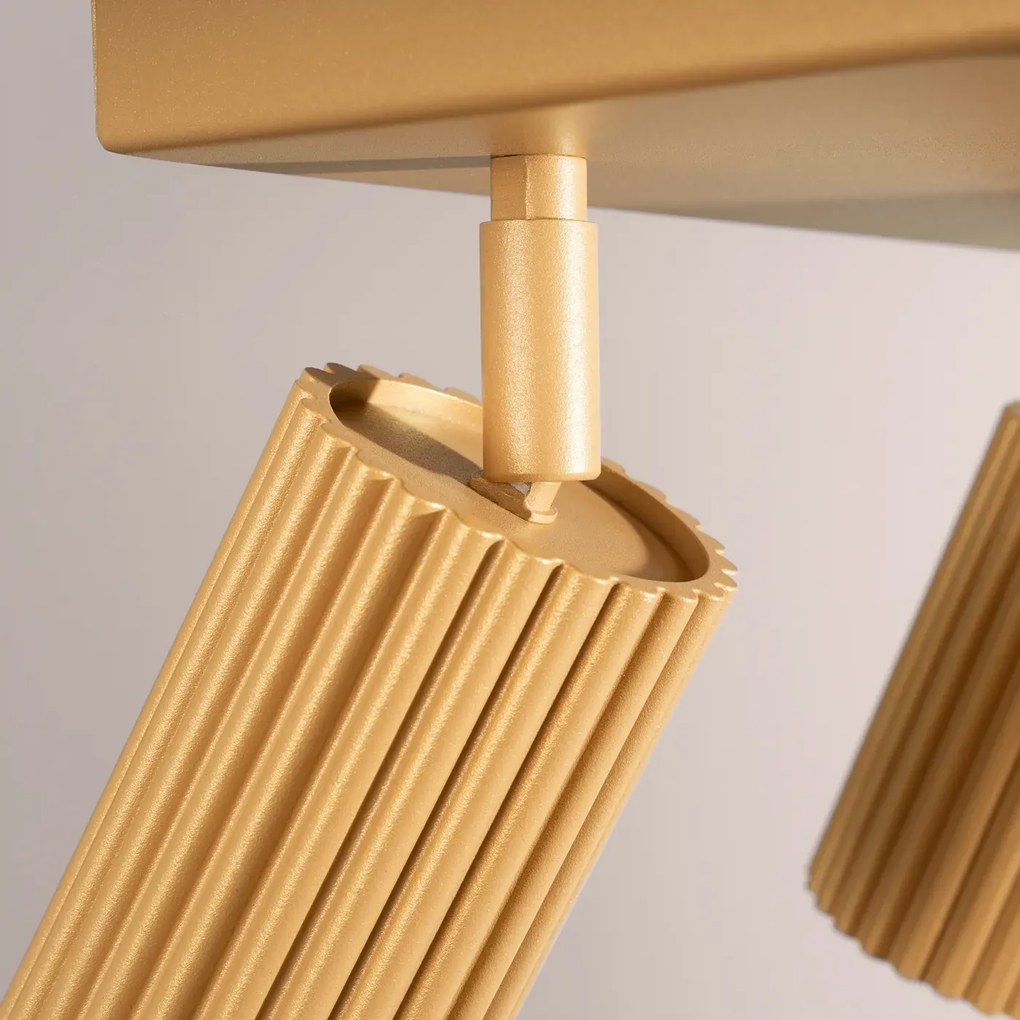 Plafon czteropunktowy KARBON 4 złoty kwadratowy SOLLUX  LIGHTING