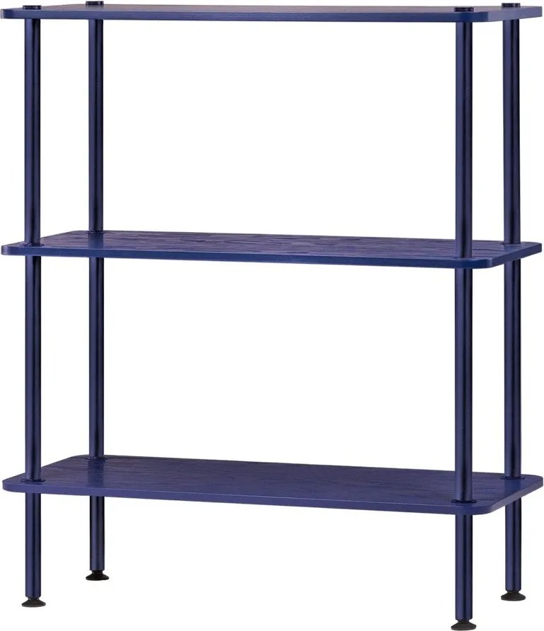 Niebieski regał w dekorze dębu 80x90,5x35 cm Teidi – noo.ma