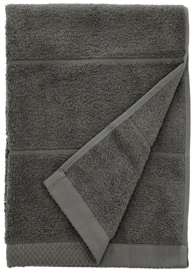 Ciemnoszary bawełniany ręcznik frotte 50x100 cm Line – Södahl
