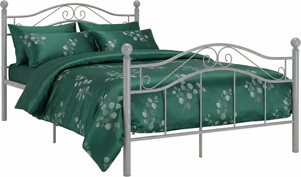 Szare metalowe łóżko w stylu loftowem 120x200 cm K6-M72