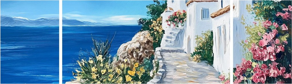 Obraz - Uliczka nad morzem (170x50 cm)
