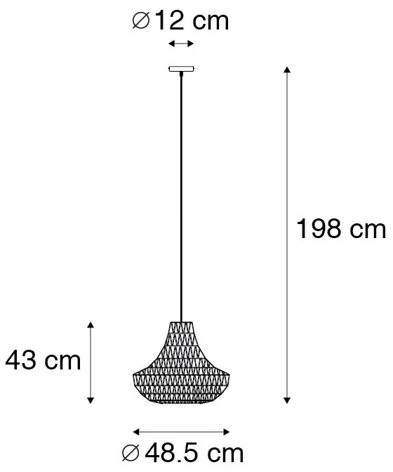 Retro lampa wisząca biała 50 cm - Lina Cono 50Designerski Oswietlenie wewnetrzne