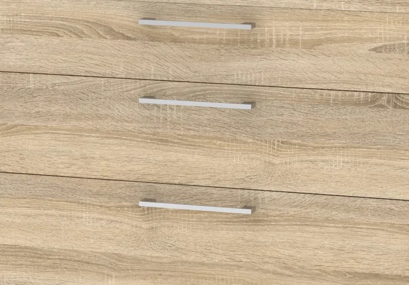 Regał biurowy z szufladami Prima 4 dąb sonoma