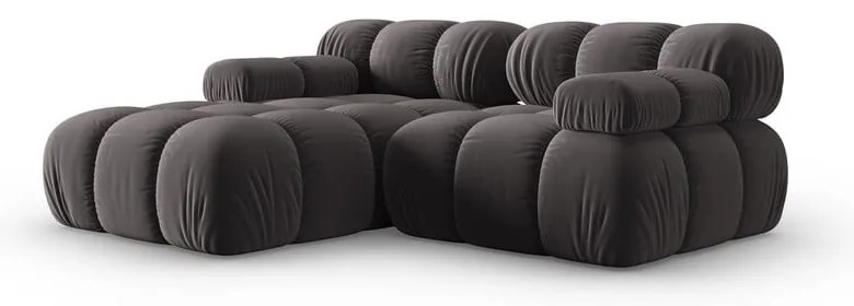 Ciemnoszara aksamitna sofa 191 cm Bellis – Micadoni Home