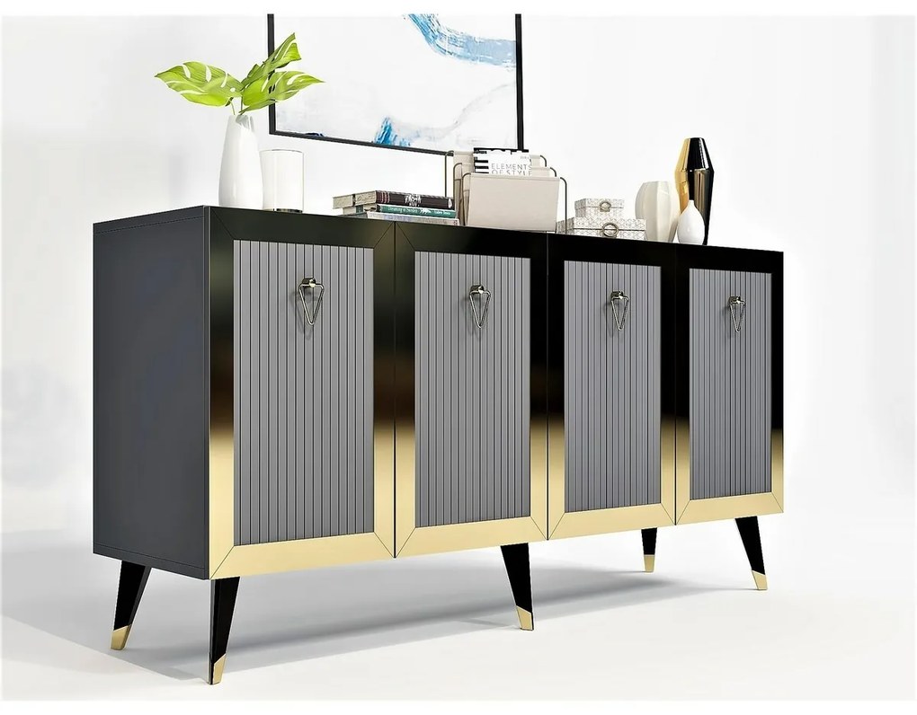 Szafka Bare Anthracite and Gold