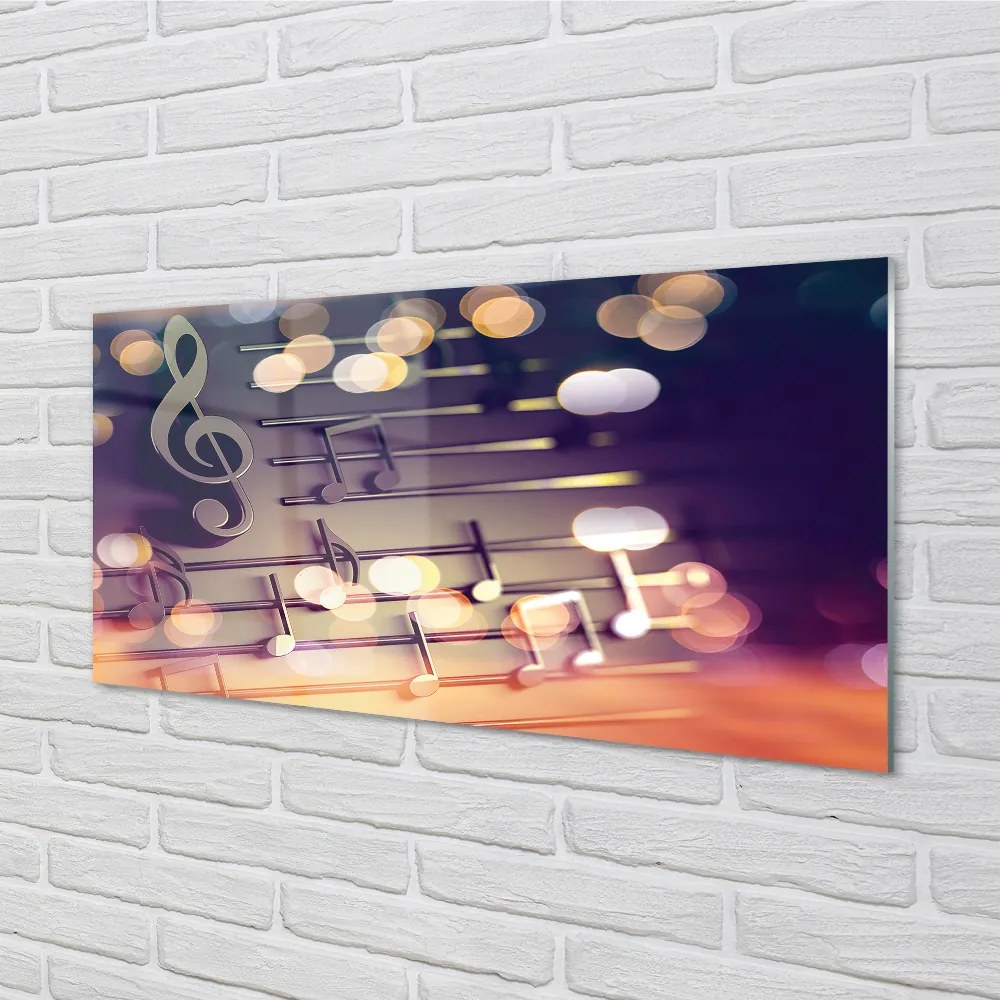 Szklany Panel Klasyczne Czarne Nuty