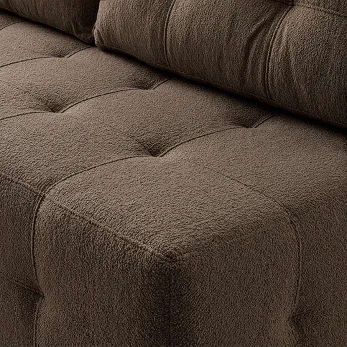 Sofa z Funkcją Spania MORANA Mocca Boucle Nowoczesna