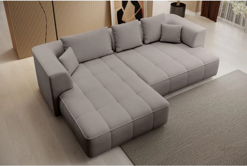 Narożnik ALBIO S Lewostronny z elektryczną regulacją siedziska, funkcja spania, wolnostojący w tkaninie EDEN 07 WERSAL