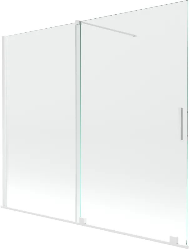 Mexen Velar parawan nawannowy 2-skrzydłowy rozsuwany 180 x 150 cm, transparent, biały - 896-180-000-01-20