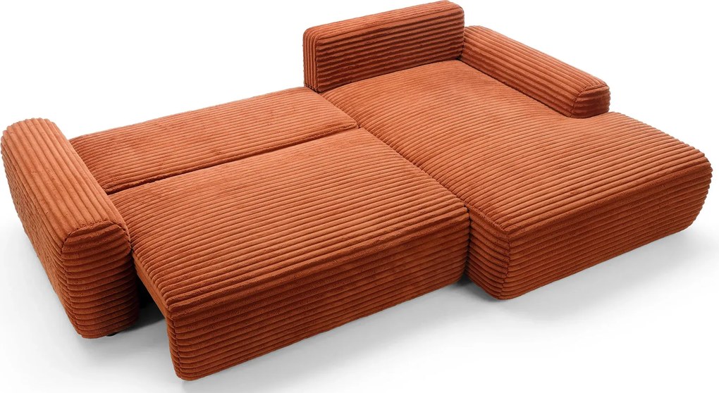 Ceglasty narożnik z funkcją spania i pojemnikiem E7-K07