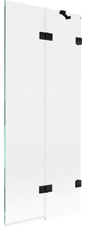 Mexen Lunar parawan nawannowy 2-skrzydłowy prawy 80 x 150 cm, transparent, czarny - 897-080-100-70-00-P
