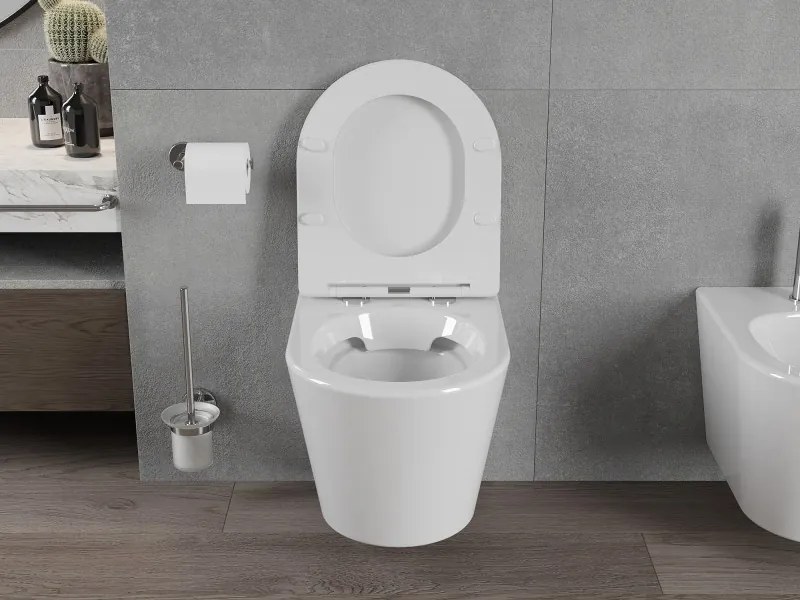 Mexen Rico miska wc Rimless z deską wolnoopadającą slim, duroplast, biała połysk - 30720300