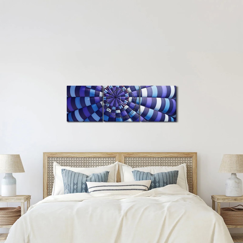 Obraz struktury latającego balonu (z zegarem) (90x30 cm)
