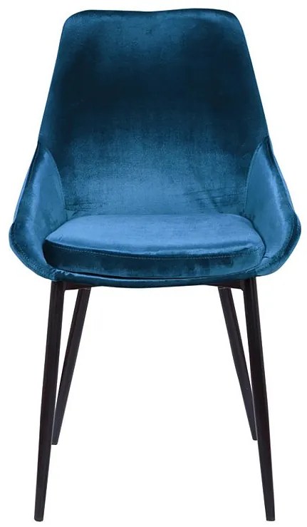 Zestaw 6 krzeseł MASURIE – Welur – Kolor granatowy