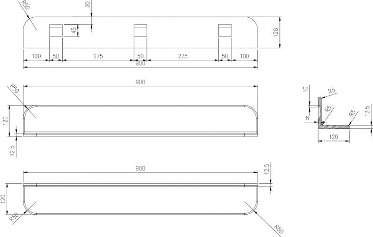 Półka ścienna łazienkowa PB4202