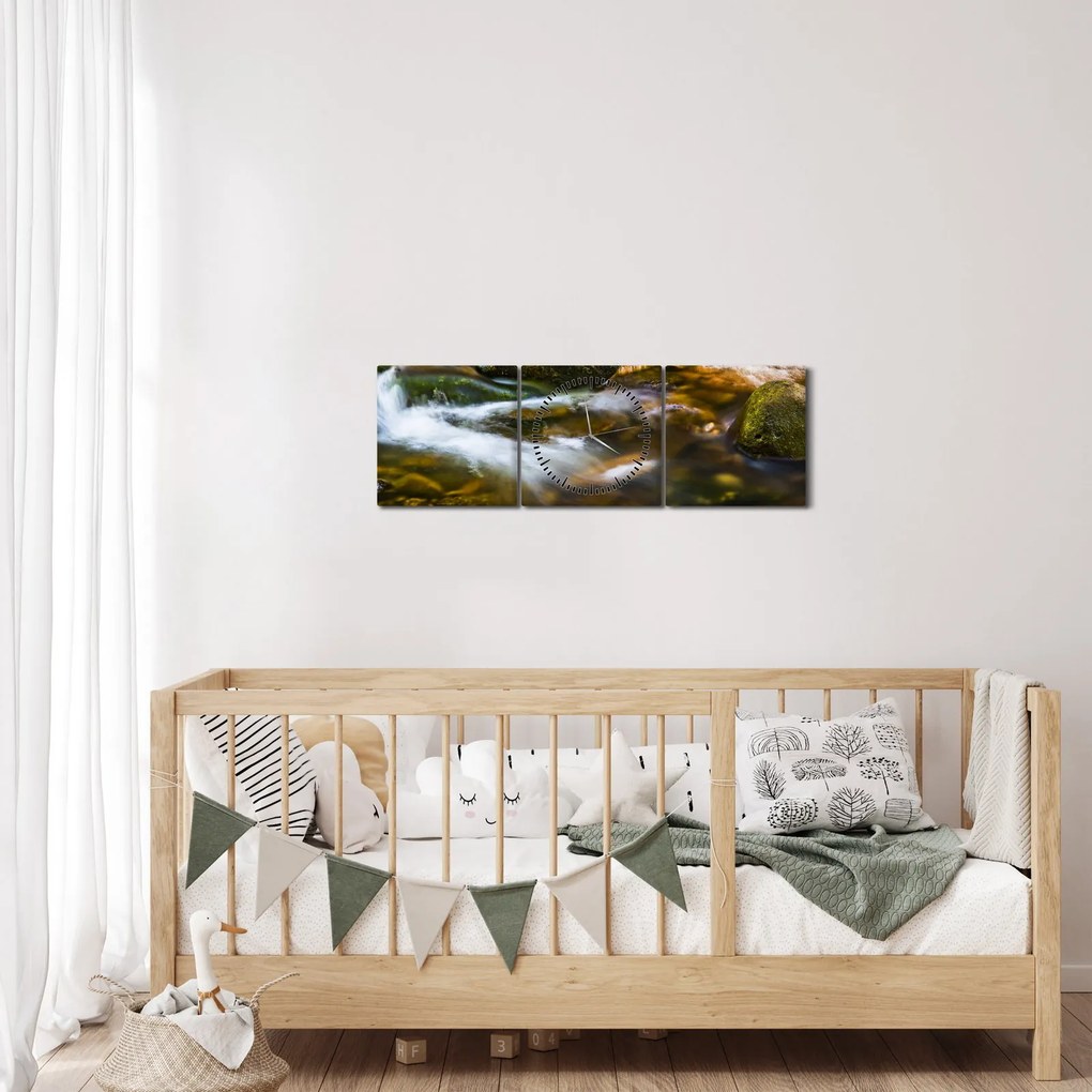 Obraz strumienia (z zegarem) (90x30 cm)