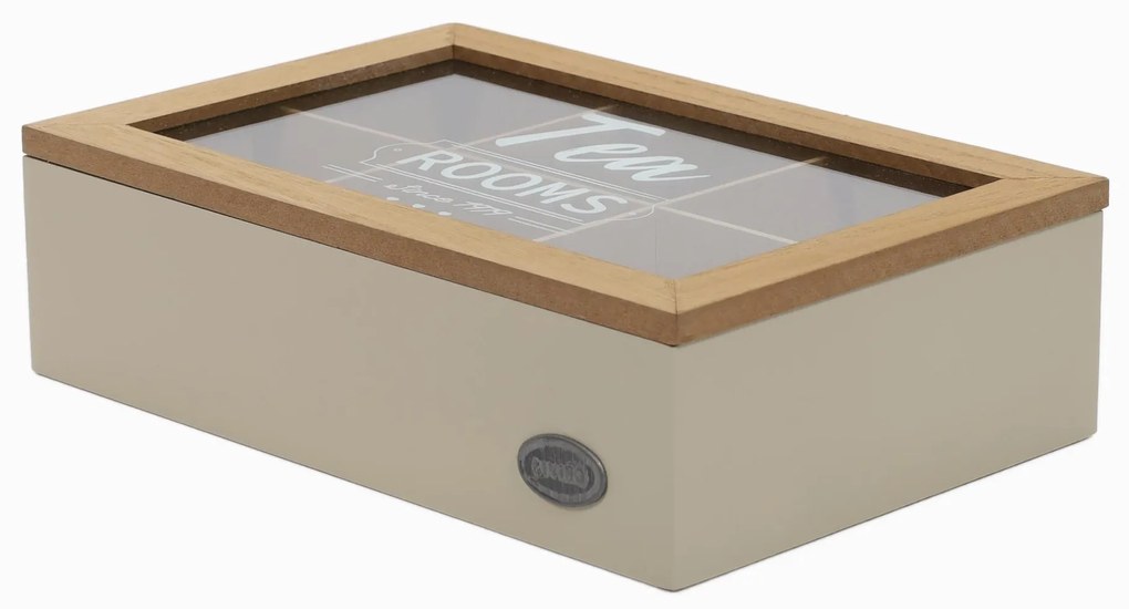 Pojemnik na herbatę z przegródkami TEA ROOM, 23 x 15,5 x 8 cm