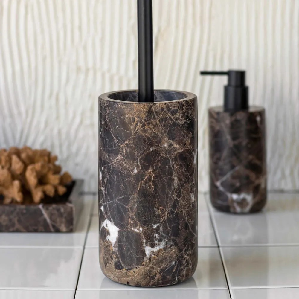 Brązowa marmurowa szczotka do WC Marble – Mette Ditmer Denmark