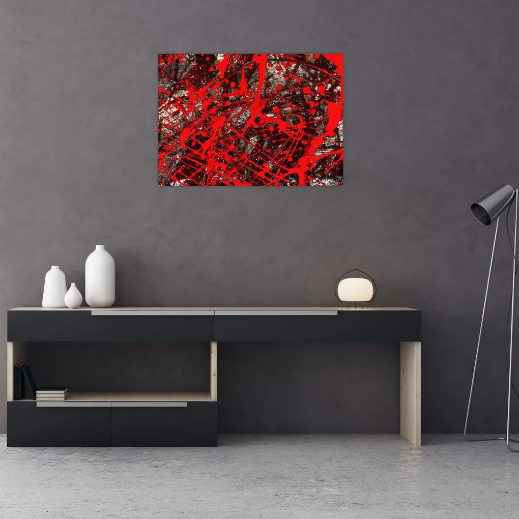 Obraz na szkle - Ekspresyjna abstrakcja (70x50 cm)
