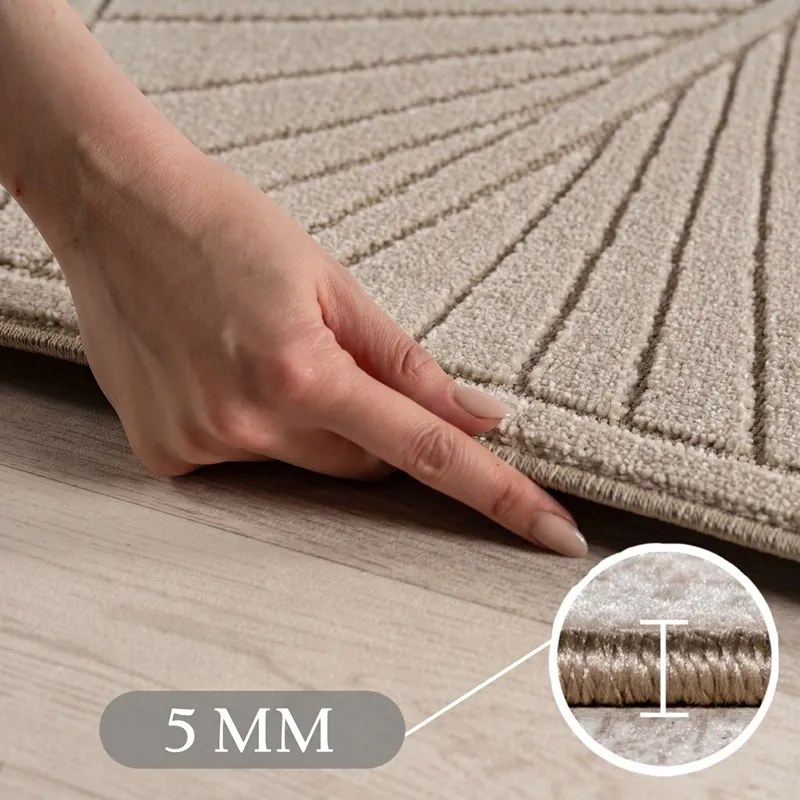 Dywan uniwersalny Nova 3D Motyw Roślinny beżowy 200 cm x 290 cm