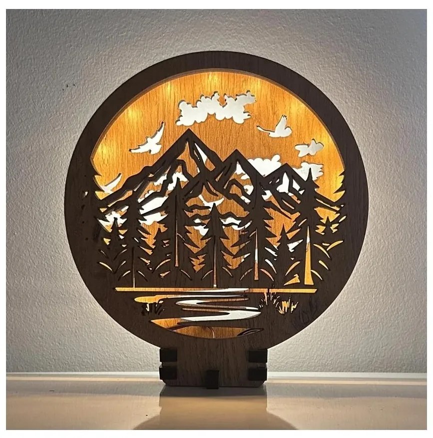 Li-Go 23583/DUB2 - Ściemnialna dekoracyjna lampa stołowa LED/12W/230V 20x22 cm dąb