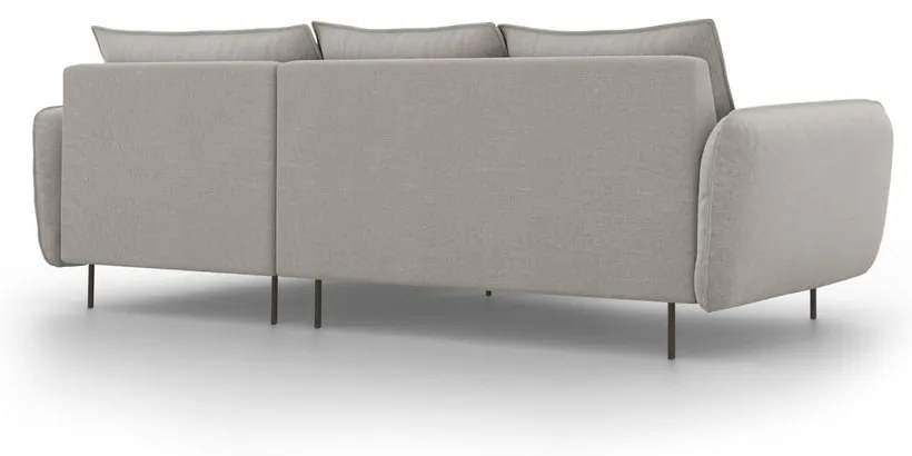 Jasnoszara sofa narożna Cosmopolitan Design Vienna, prawostronna