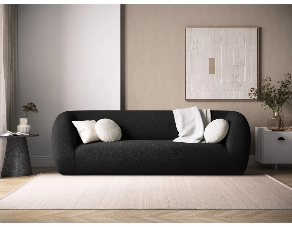 Ciemnoszara sofa z materiału bouclé 230 cm Essen – Cosmopolitan Design