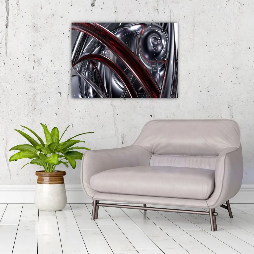 Obraz szarej abstrakcji (70x50 cm)