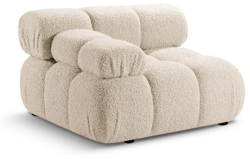 Beżowy moduł sofy z materiału bouclé (lewostronny) Bellis – Micadoni Home