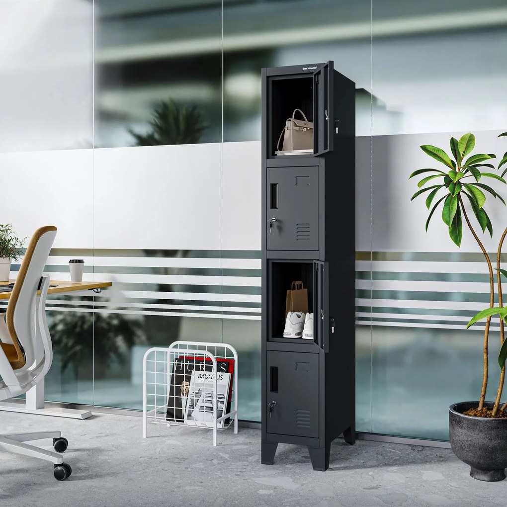 Szafa skrytkowa socjalna BHP antracytowa ROBERT 1 Plus 292 x 1720 x 450 mm