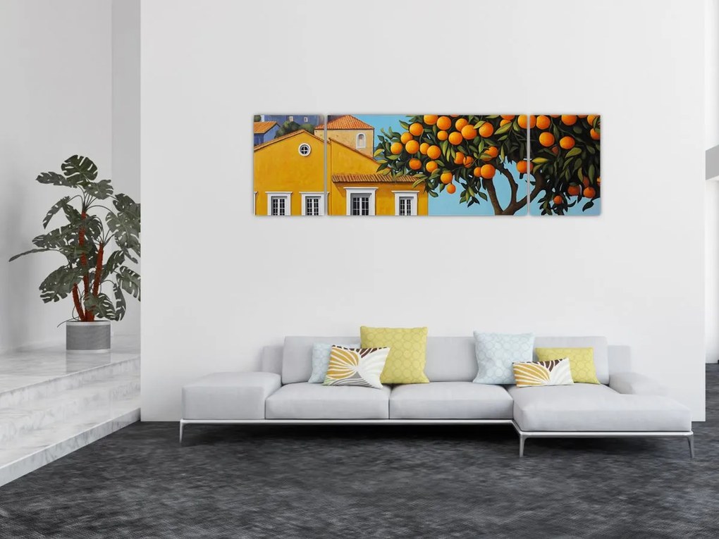 Obraz - Drzewo pomarańczowe (170x50 cm)