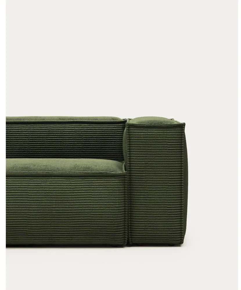 Zielona sztruksowa sofa 240 cm Blok – Kave Home