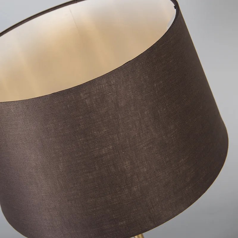 Lampa stołowa brązowa z brązowym kloszem 35 cm regulowana - Parte Nowoczesny Oswietlenie wewnetrzne