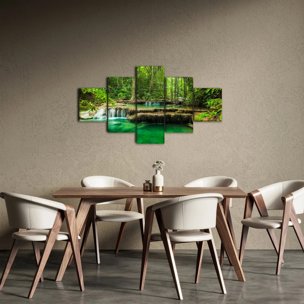 Obraz - Wodospad Erawan w Kanchanaburi, Tajlandia (125x70 cm)