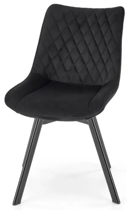 Krzesło tapicerowane K520 VELVET czarne obracane HALMAR