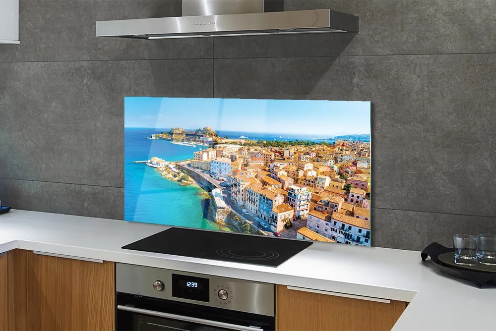 Panel Szklany Nadmorskie Miasteczko w Grecji