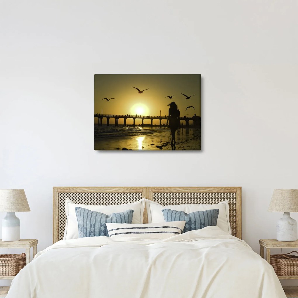 Obraz - Spacer po plaży (70x50 cm)