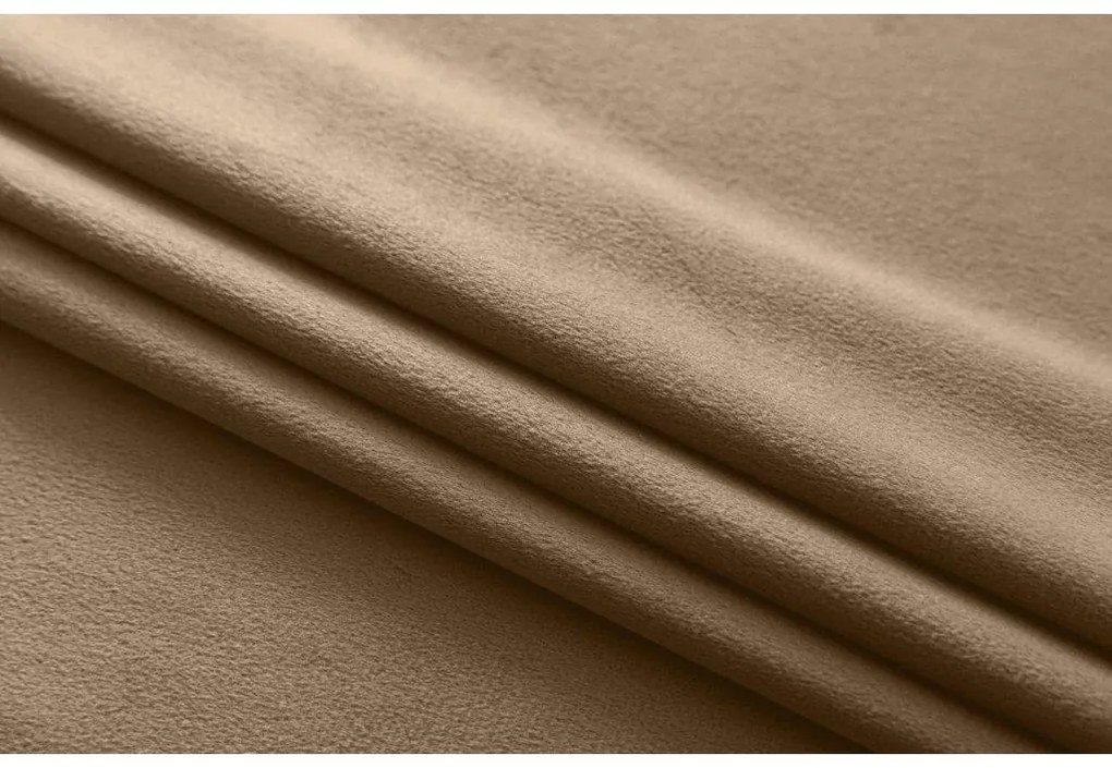 Beżowa zasłona zaciemniająca VELVET 140x270 cm Zawieszanie: Taśma z wiązaniami