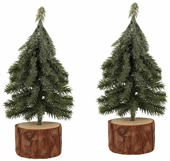 Dekoracja świąteczna Choinka na pieńku, 19 cm, 2 szt.