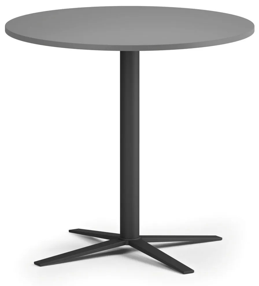 Stolik kawowy AURA, średnica 80 cm, czarna podstawa, grafit