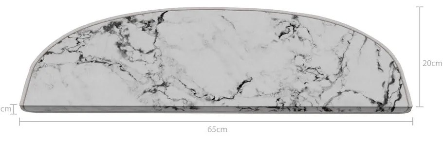 Białe dywaniki na schody zestaw 16 szt. 20x65 cm Marble Dream – Vitaus