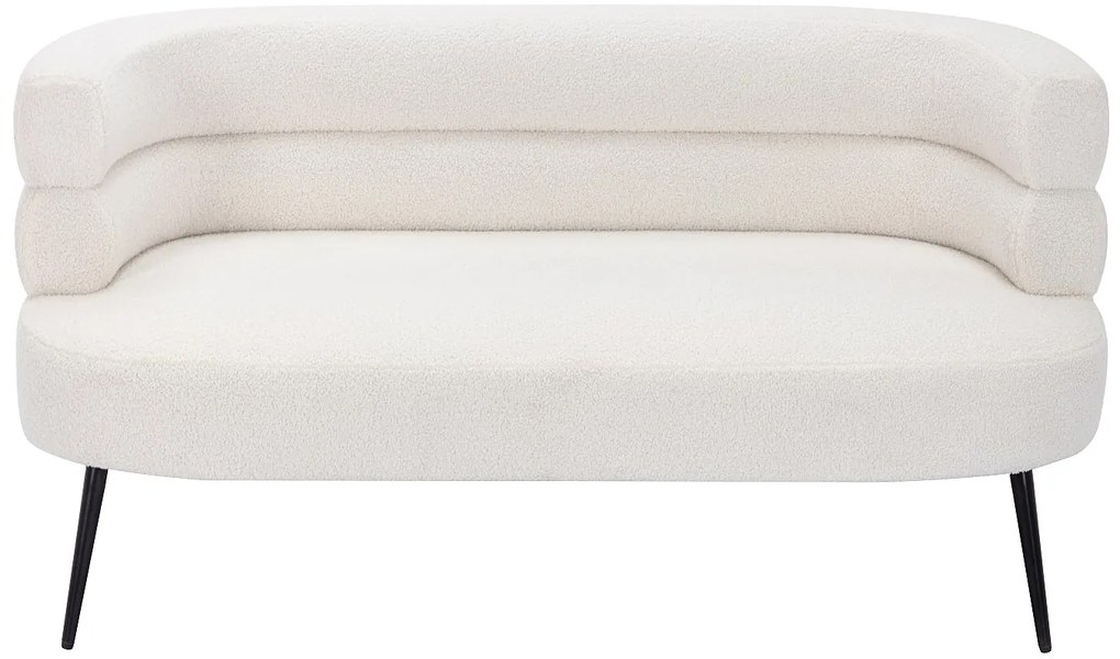 Kanapa 2-osobowa z białej bukli - CAMEDO