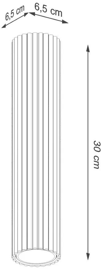 Złota stylowa lampa ryflowana w loftowym stylu 30cm - dąb sonoma D293 M0-E48