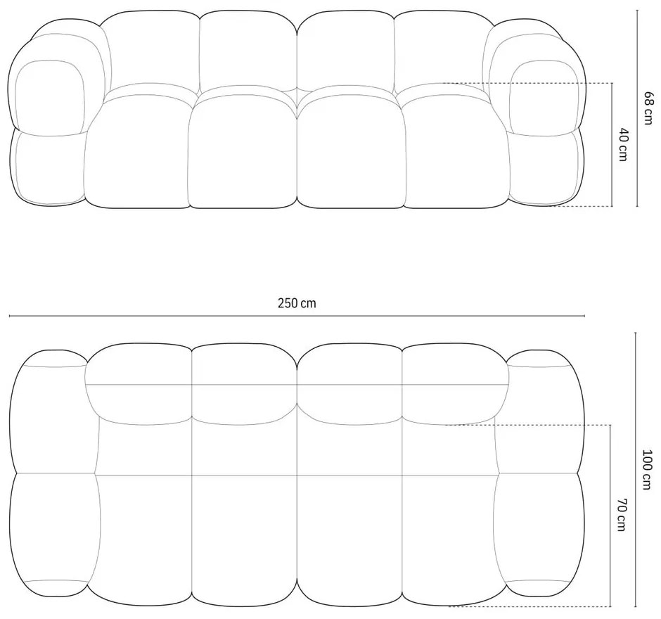 Szara sofa 250 cm Loretto – Cosmopolitan Design