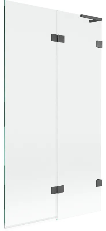 Mexen Lunar L parawan nawannowy 2-skrzydłowy prawy 100 x 150 cm, transparent, gun gray szczotkowany - 897L-100-100-66-00-P