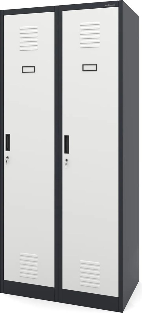 Szafa socjalna czterokomorowa Kacper 80x50x180 cm antracyt/biały
