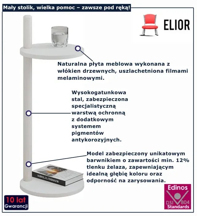 Biały stolik pomocniczny  E9-S32