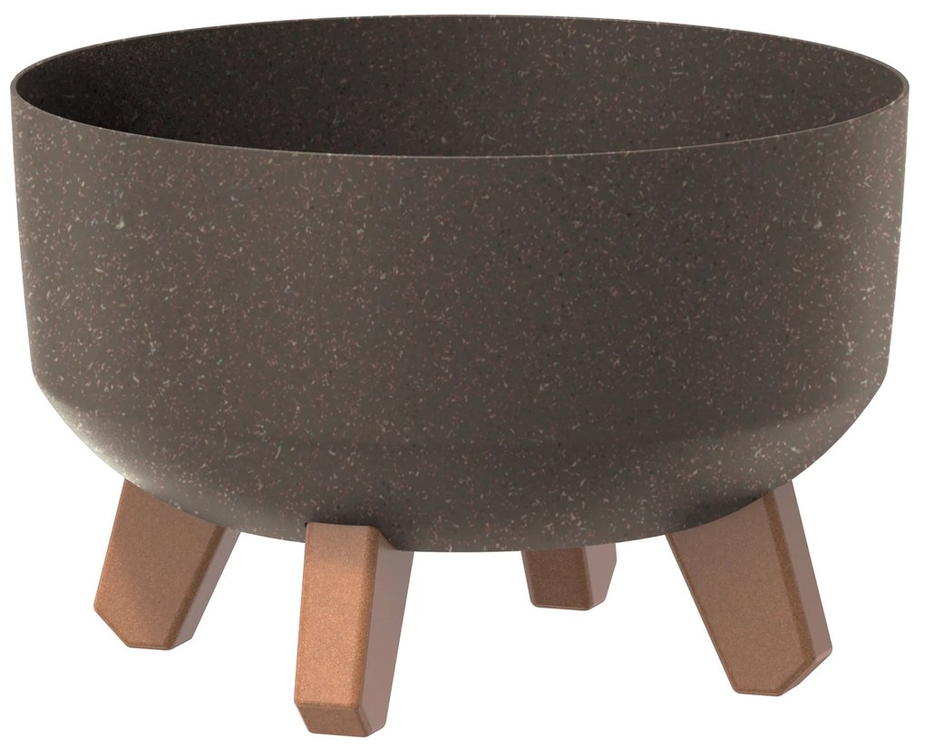 Donica ogrodowa okrągła Gracia Low Eco 24 cm kawa PROSPERPLAST