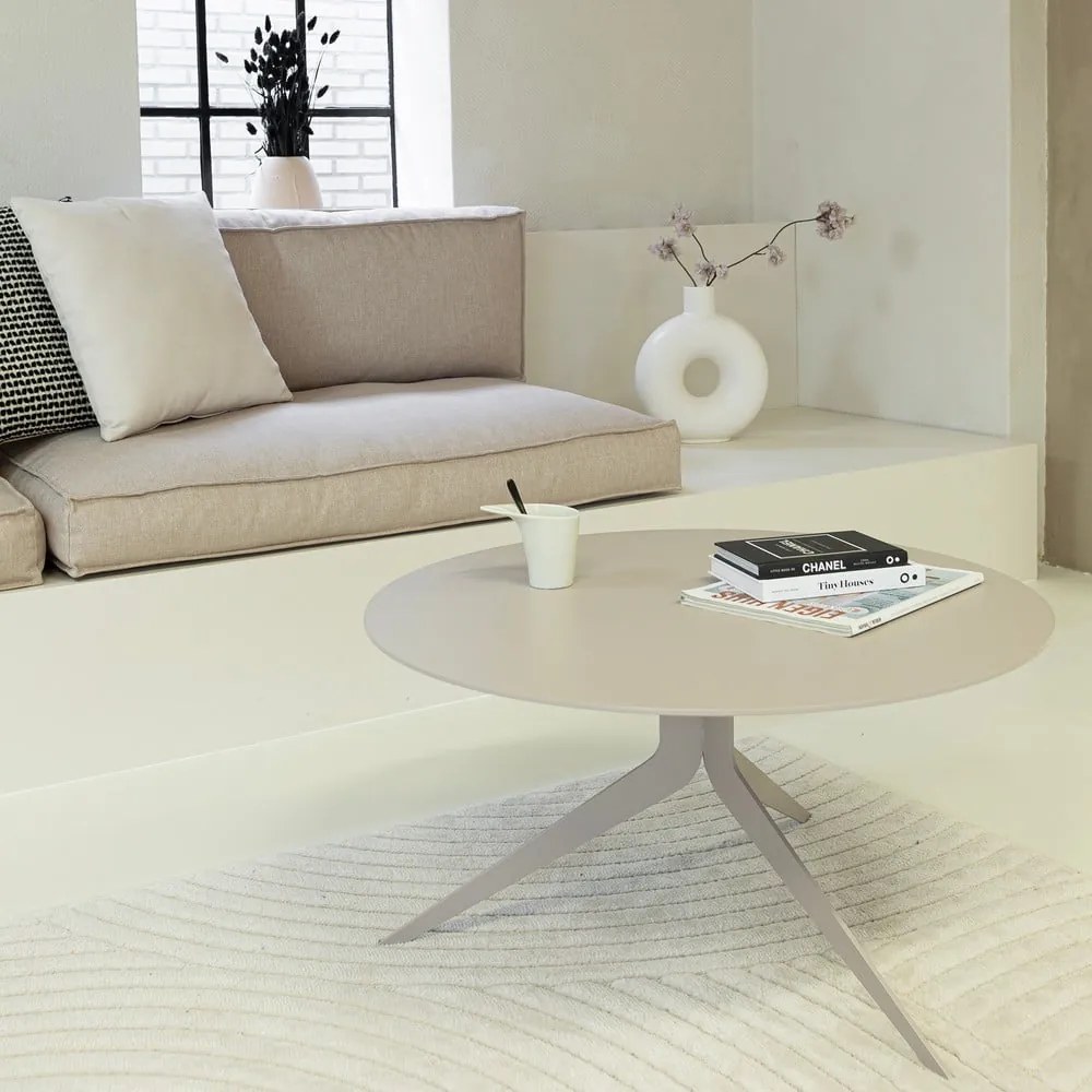 Szarobeżowy metalowy okrągły stolik ø 76 cm Daley – Spinder Design